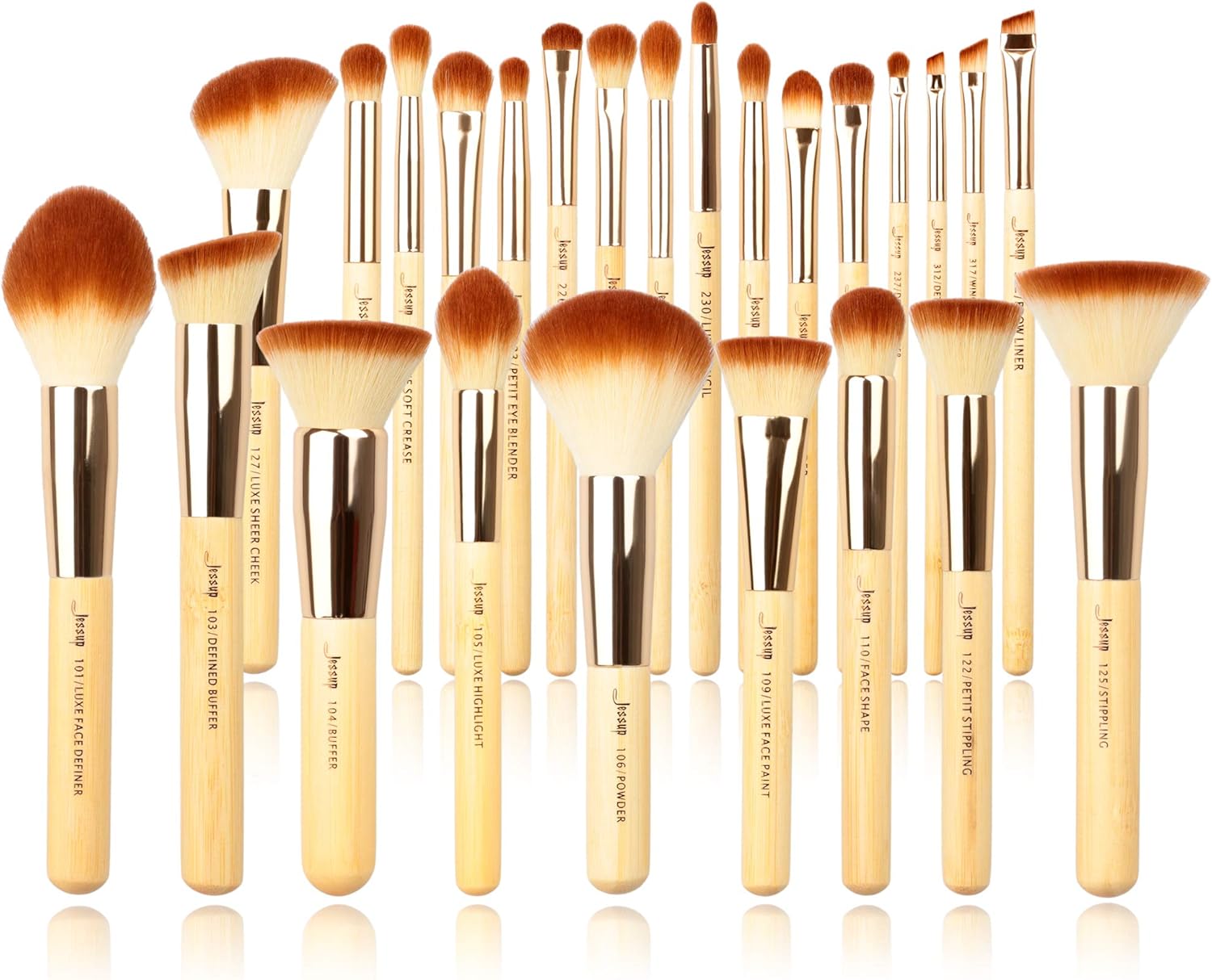 Pinceaux de maquillage professionnels en bambou : le set idéal pour les passionnées de beauté