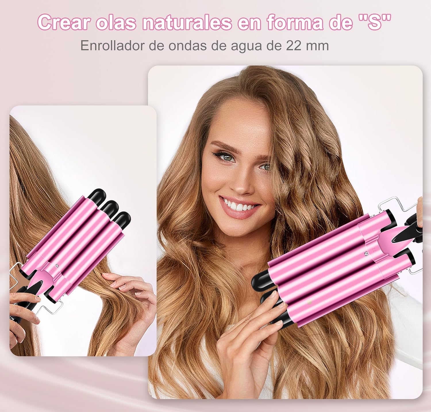 Fer à friser 3 barils : pour des boucles parfaites en un temps record Découvrez le fer à boucler réglable à chauffage rapide, idéal pour tous les types de cheveux, longs ou courts. Grâce à sa technologie avancée en céramique, ce boucleur à cheveux de 25 mm vous garantit des ondulations élégantes et durables tout en préservant la santé de votre chevelure. Profitez d'un affichage LCD pour un réglage précis de la température, et révélez votre style en toute simplicité ! – Image 6