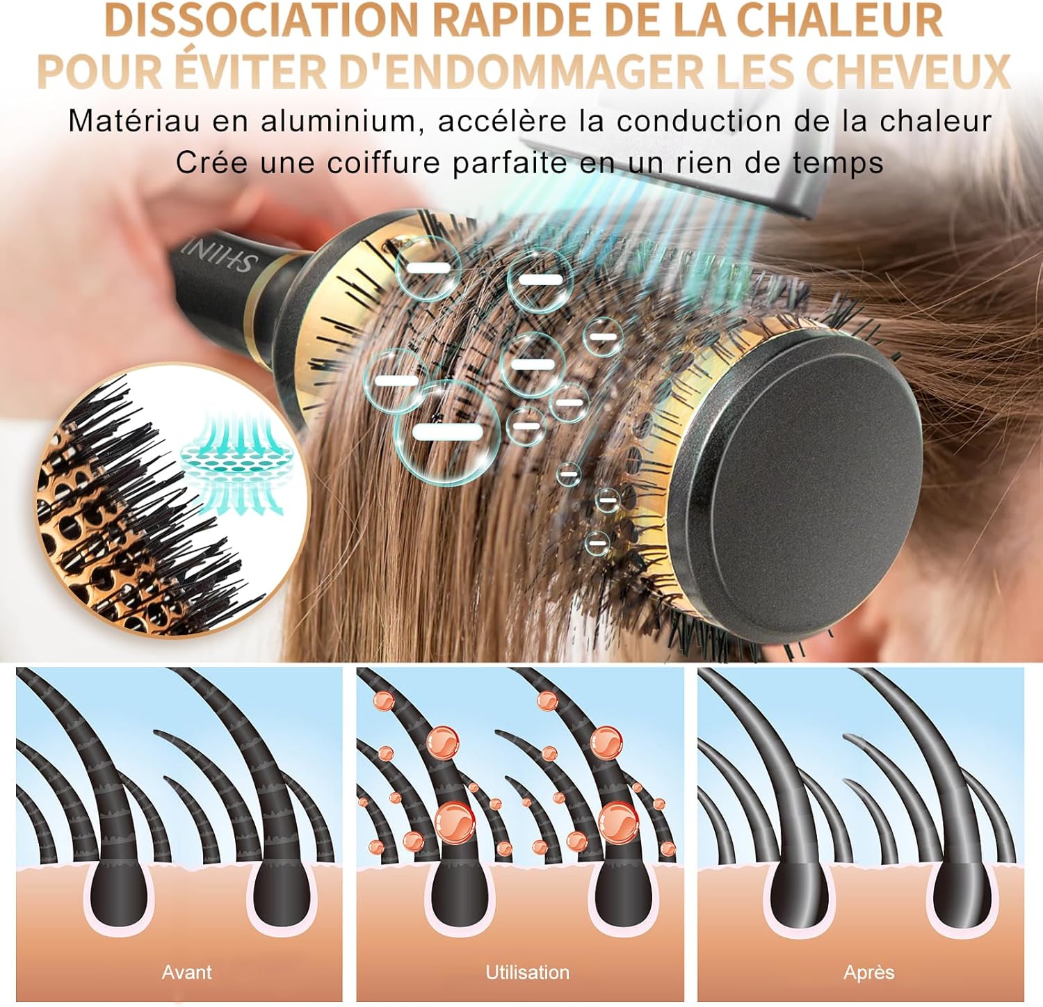 Brosse cheveux démêlant : l'alliée parfaite pour filles, femmes et hommes, pour un coiffage facile et un volume éclatant – Image 4