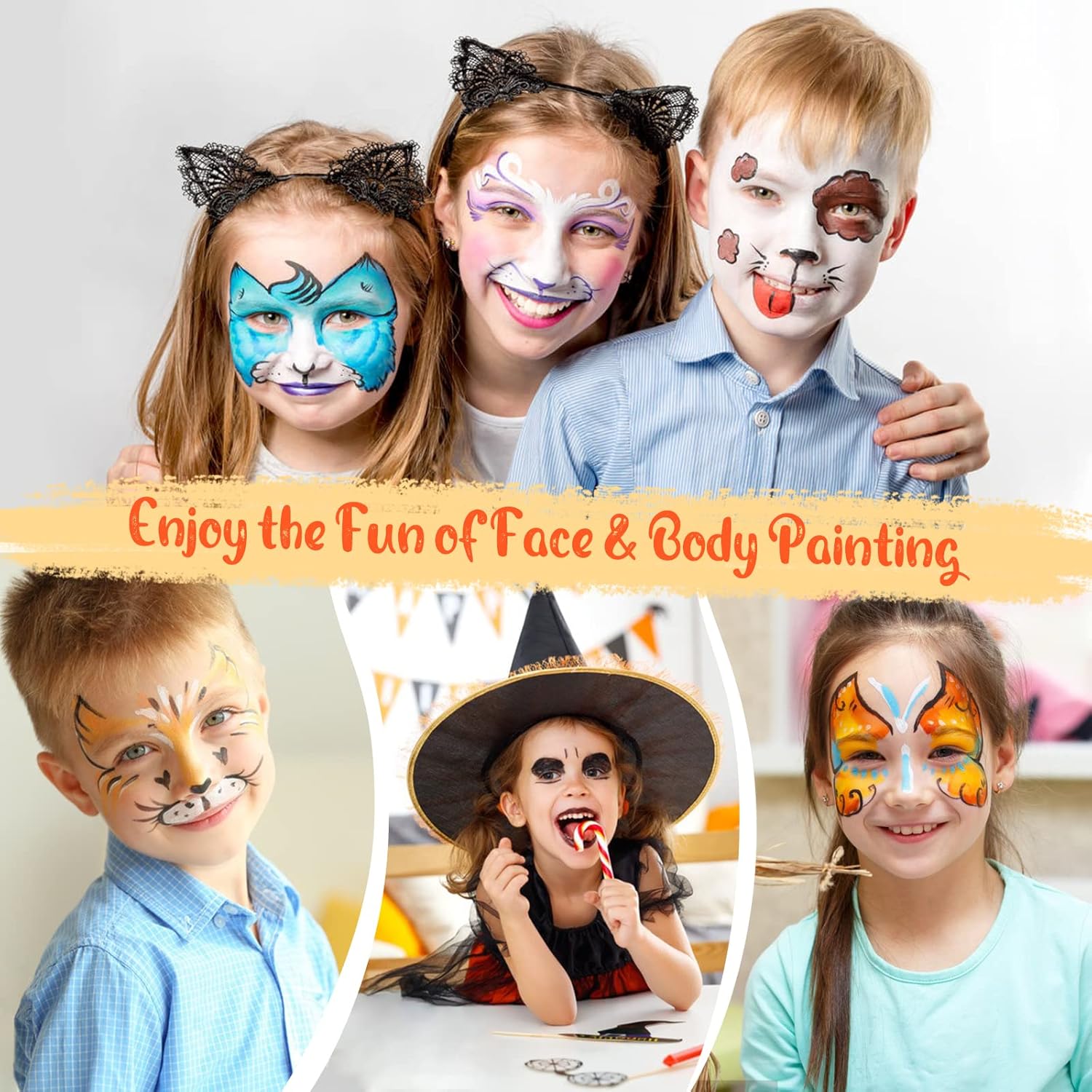 Peinture visage bio pour enfants : kit de 14 couleurs pour un carnaval créatif et sans danger – Image 8