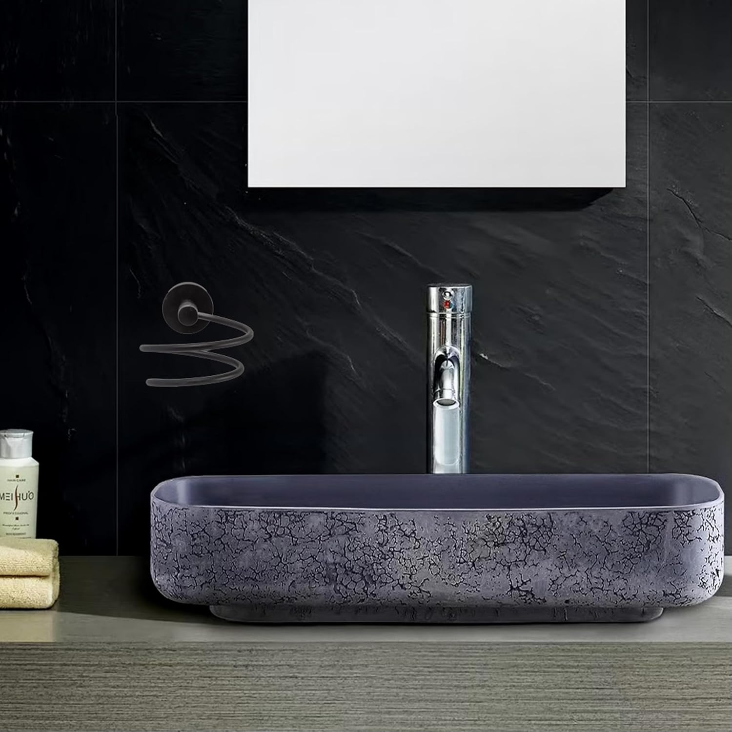 Porte-sèche-cheveux auto-adhésif mural : une solution élégante pour votre salle de bain sans perçage – Image 11