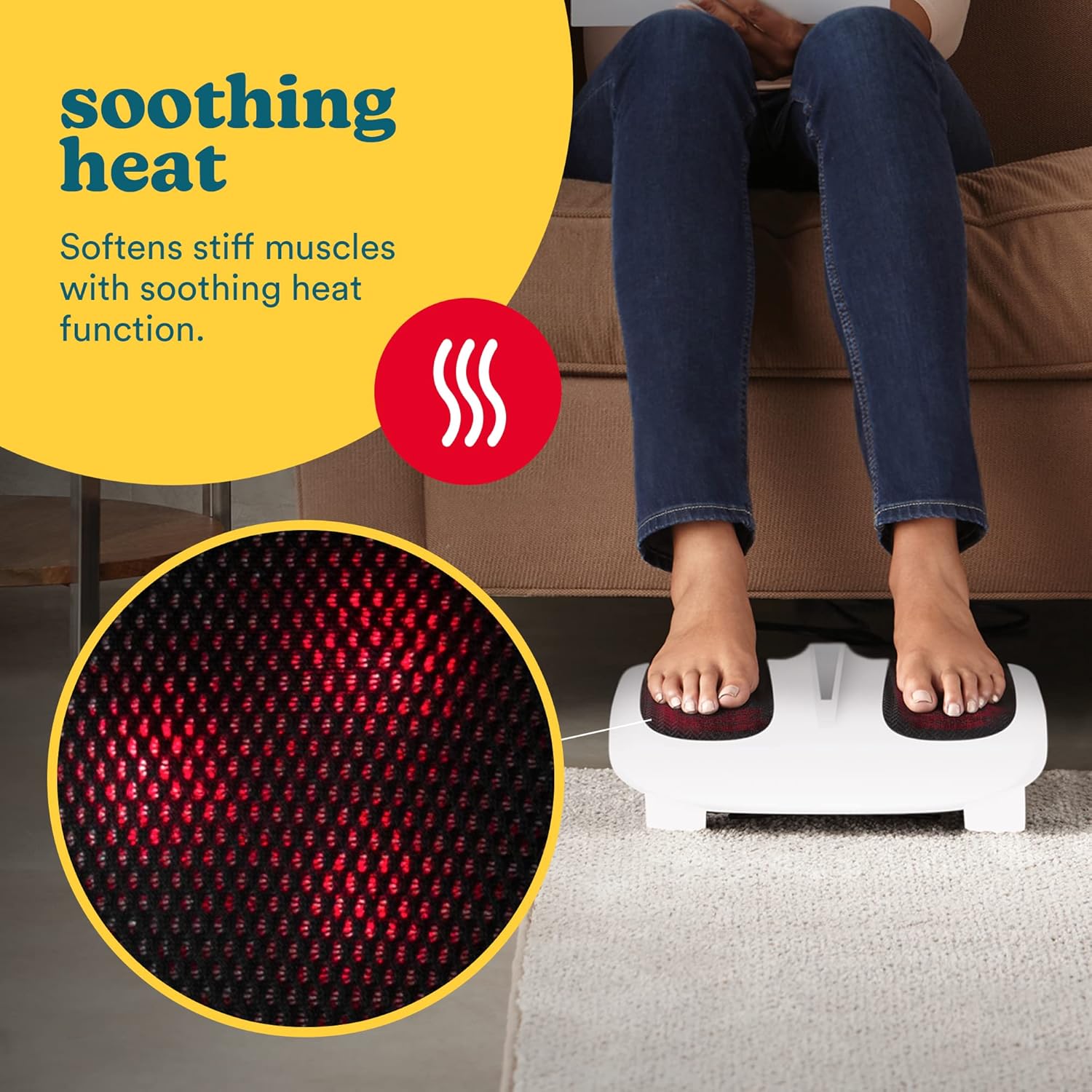 Massage des pieds électrique chauffant : appareil Shiatsu pour une relaxation optimale des voûtes plantaires – Image 6