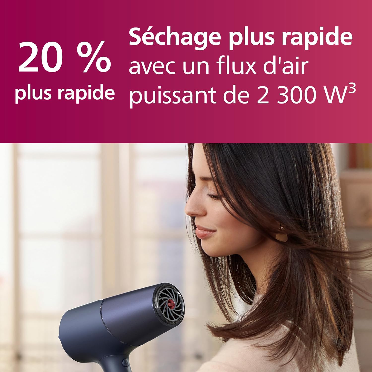 Sèche-cheveux ionique Philips 5000 Series : performance optimale pour un coiffage parfait Découvrez la technologie ThermoShield pour protéger vos cheveux tout en les stylisant – Image 4