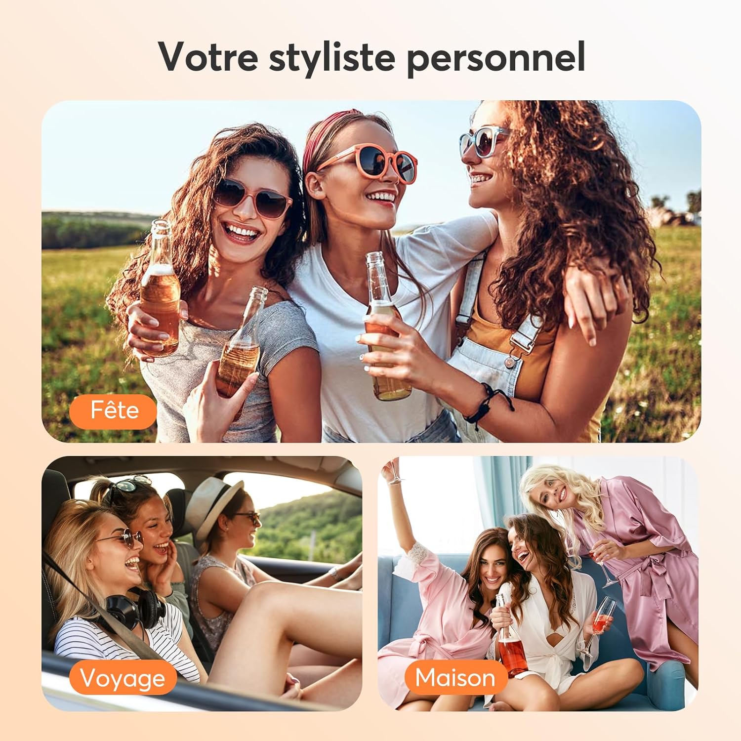 Sèche cheveux professionnel 5 en 1 : l'allié parfait pour les femmes en quête de style Transformez votre routine capillaire avec ce brosse soufflante et fers à boucle automatique, idéale pour la maison ou en voyage – Image 8