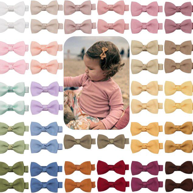 Barrettes à cheveux pour petites filles : 50 pièces en ruban pour un style élégant et pratique