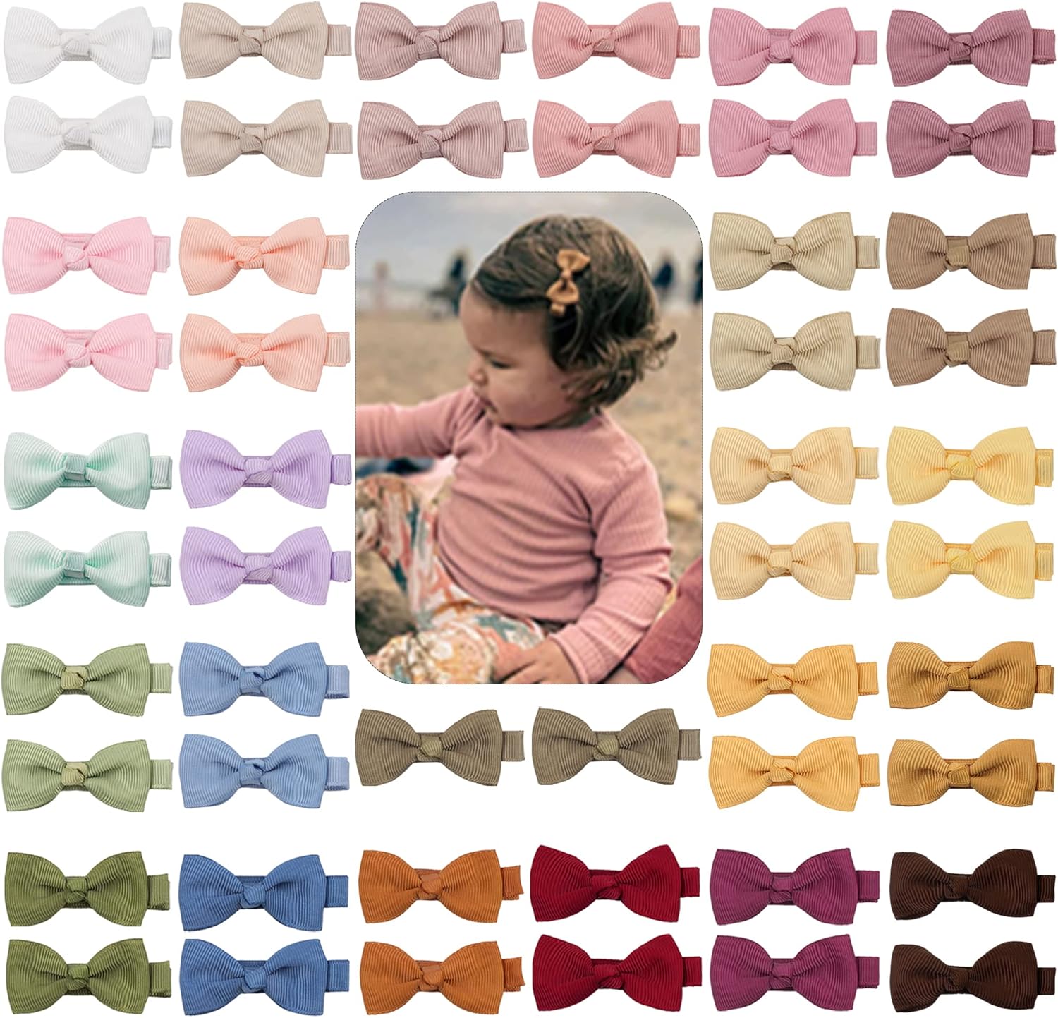 Barrettes à cheveux pour petites filles : 50 pièces en ruban pour un style élégant et pratique