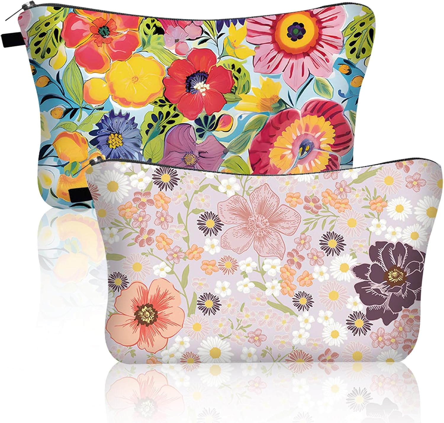 Trousse de maquillage à glissière : le compagnon idéal pour voyage pour femmes et filles   Emportez votre beauté partout avec cette pochette cosmétique au motif floral élégante et pratique !