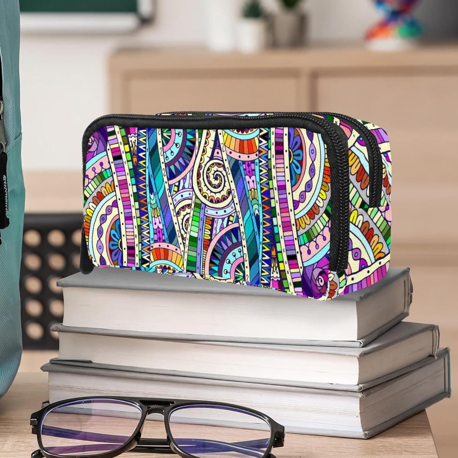 Trousse à crayons ethnique et géométrique : grande capacité pour les artistes en herbe – Image 6