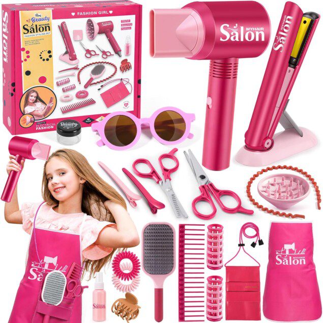 Kit de coiffure pour enfants : un salon de beauté complet pour stimuler la créativité des petites filles de 3 à 9 ans