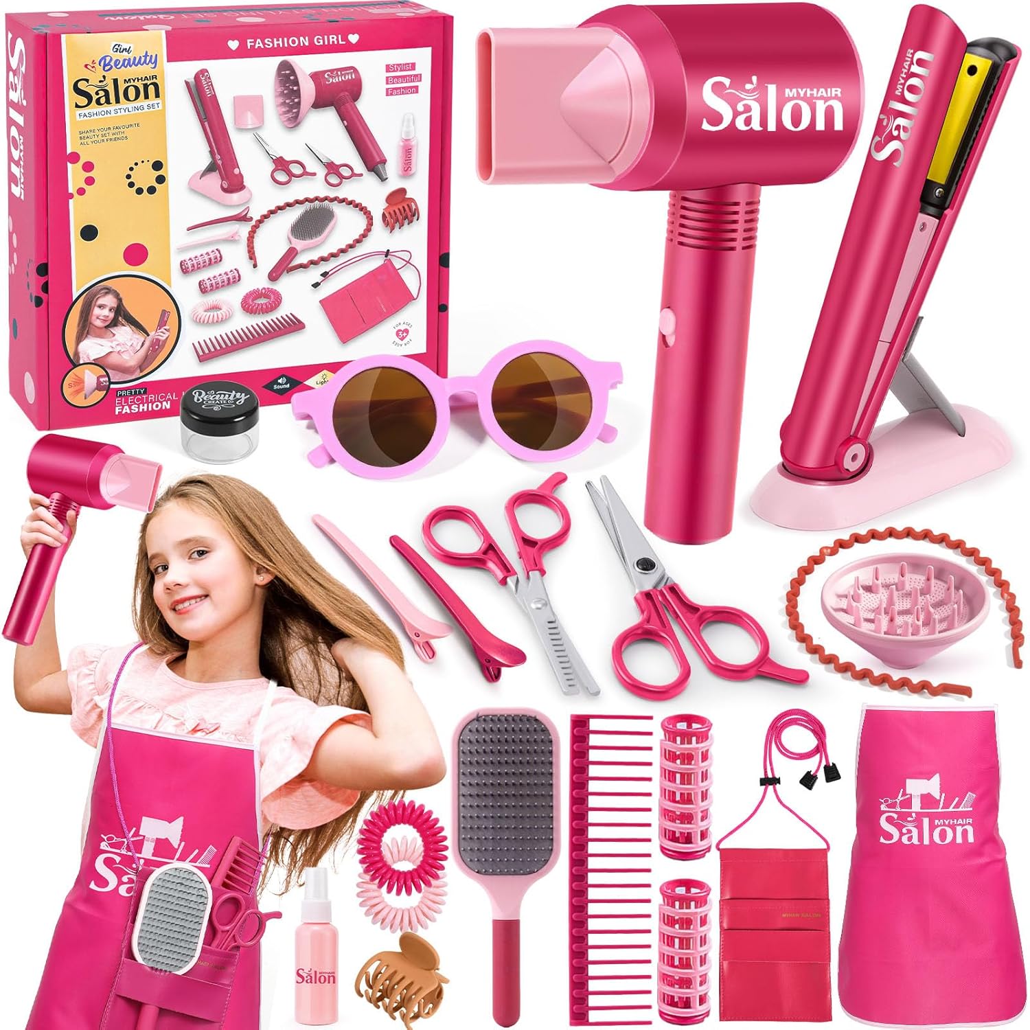 Kit de coiffure pour enfants : un salon de beauté complet pour stimuler la créativité des petites filles de 3 à 9 ans
