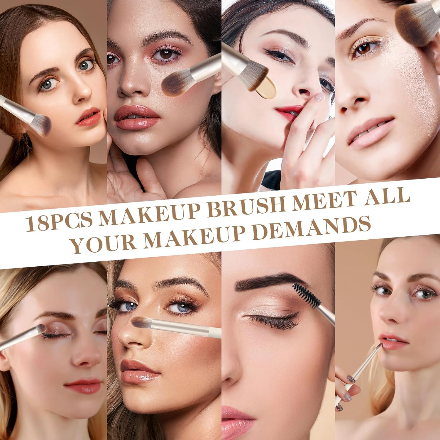 Pinceaux de maquillage professionnels : 18 pièces pour un teint parfait et un maquillage éclatant Découvrez des pinceaux synthétiques doux et sans cruauté avec un coffret cadeau élégant, idéal pour les passionnées de beauté – Image 5