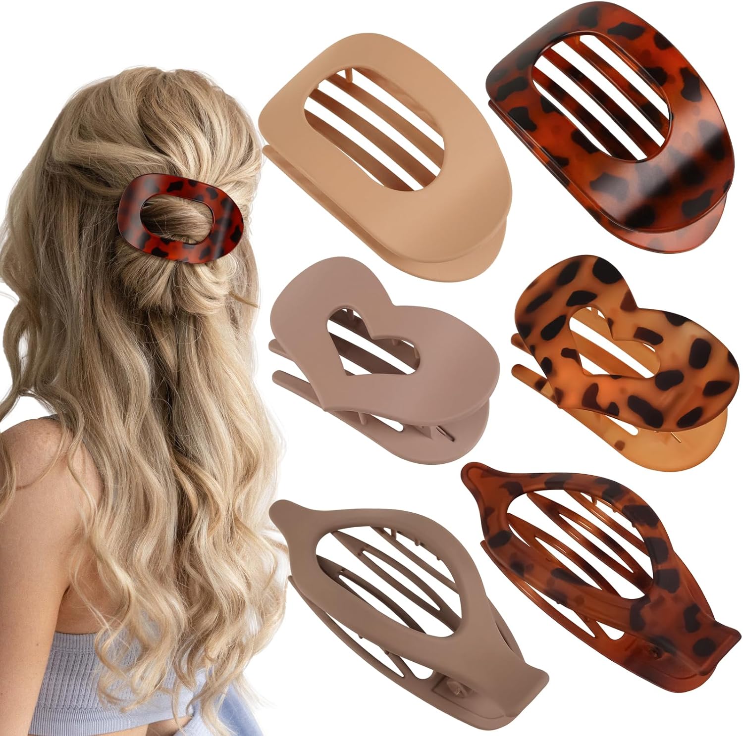 Pinces à cheveux ergonomiques pour femmes : 6 pièces pour un maintien parfait des cheveux épais, fins et bouclés