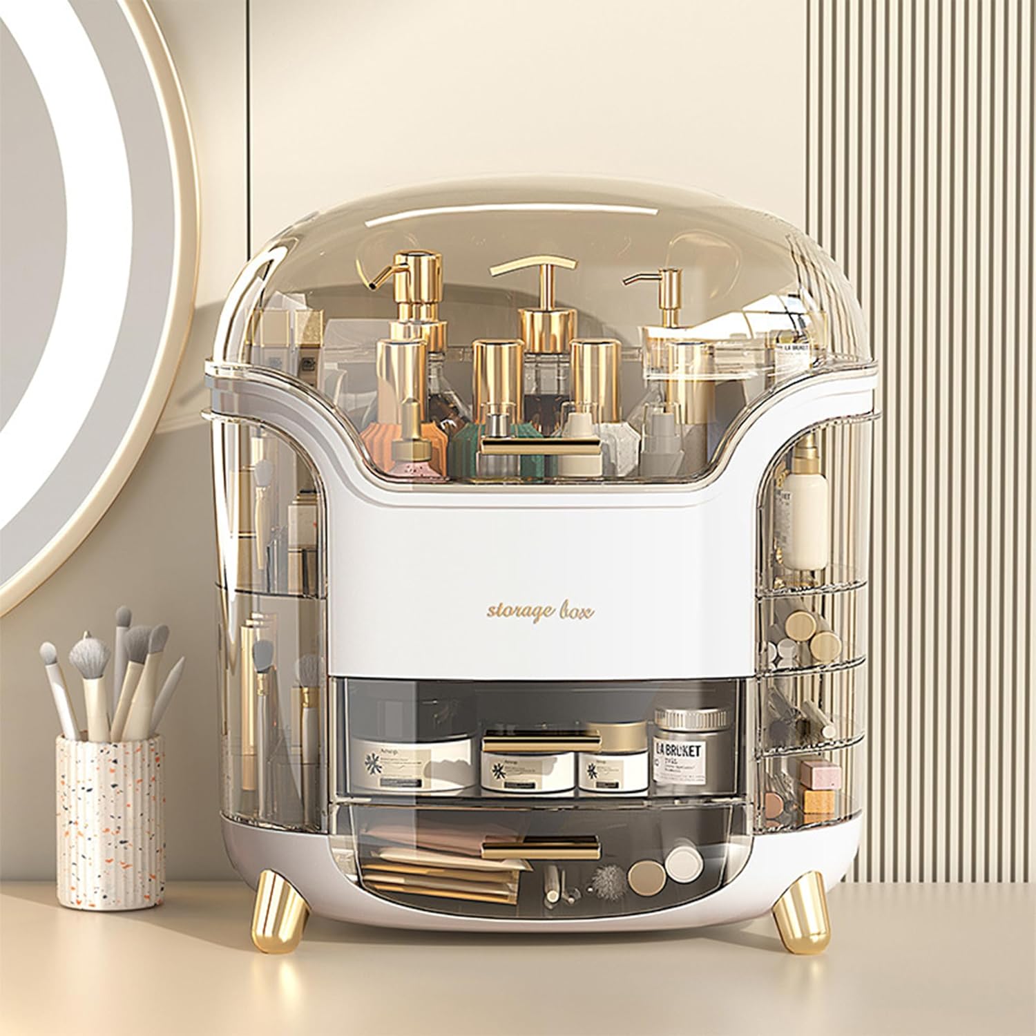 Organisateur de maquillage multifonctionnel : le rangement idéal pour skincare et bijoux dans votre salle de bain – Image 8