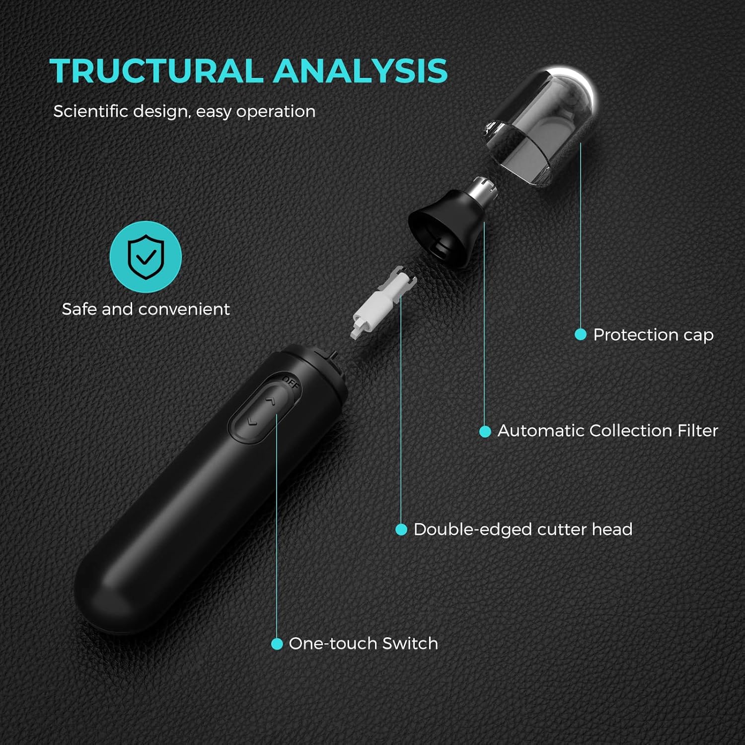 Tondeuse nez pour hommes : un soin professionnel à domicile avec lame double tranchant et design étanche – Image 4