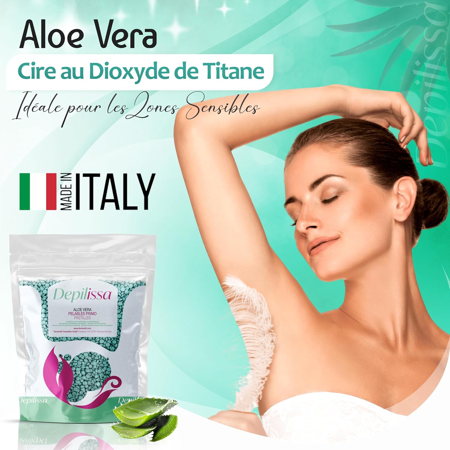 Perles de cire depilissa aloe vera pour une épilation douce et naturelle du visage et des zones sensibles – Image 2