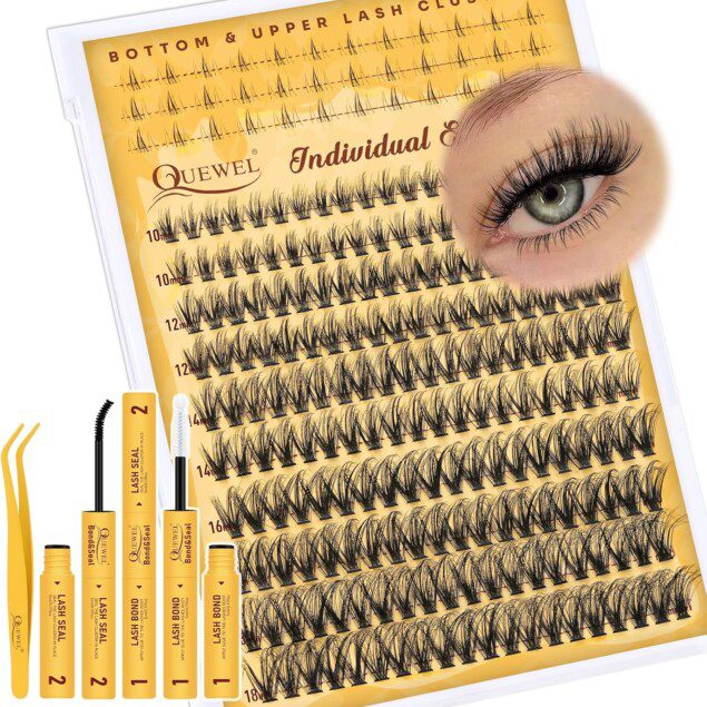 Extensions de cils pour un look naturel : kit vaporeux avec cils inférieurs et supérieurs pour un maquillage charmant à la maison