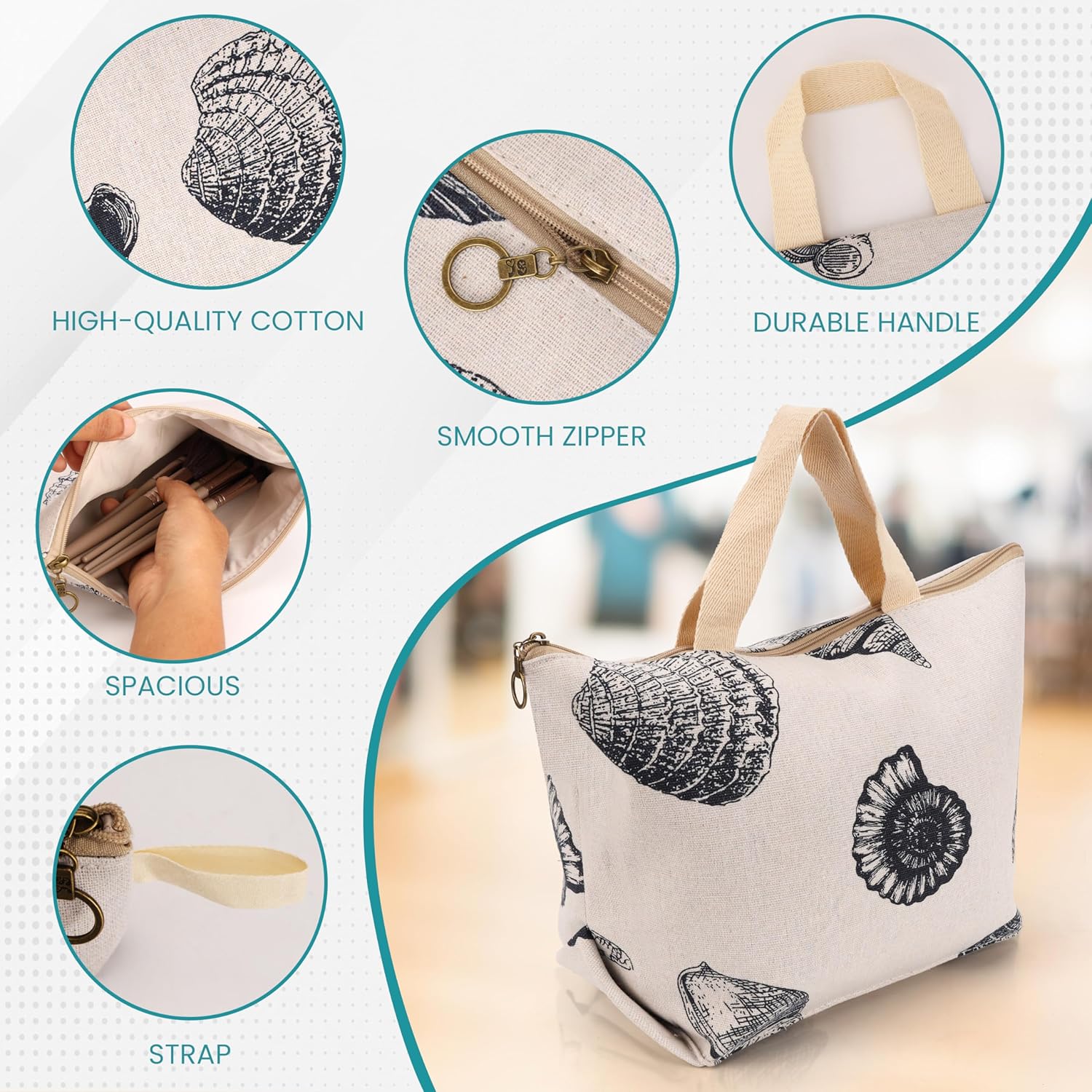 Sac et pochette en coton imprimé : le lot de 6 idéal pour un style chic et pratique – Image 3