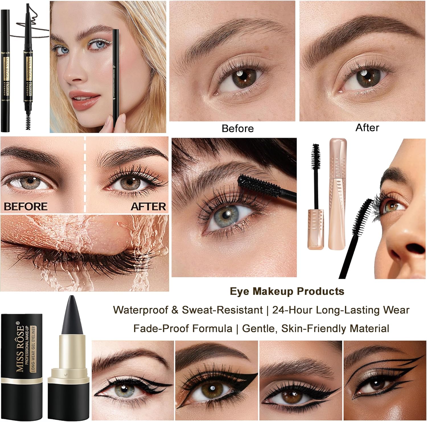 Coffret maquillage femme : malette portable avec 2 palettes d'ombres à paupières surdimensionnées pour ados et adultes – Image 4