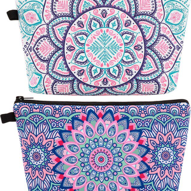 Trousse de maquillage en toile multicolore : l'organiseur idéal pour adolescentes en voyage
