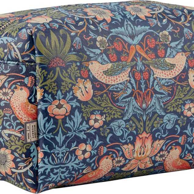 Grande trousse de toilette bleue pour voyageurs : élégance et praticité avec l'imprimé Voleur de fraises