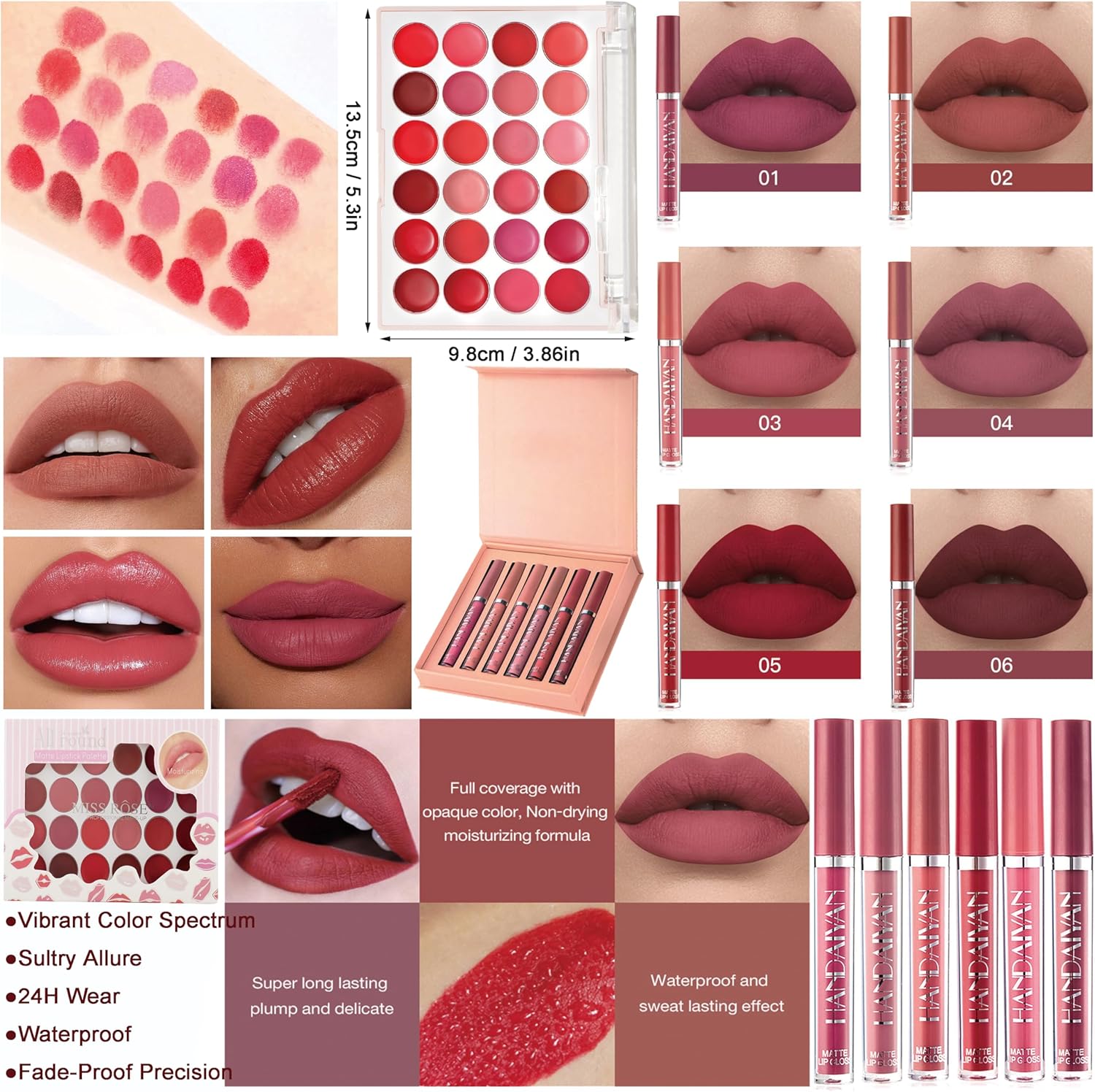 Coffret maquillage femme : malette portable avec 2 palettes d'ombres à paupières surdimensionnées pour ados et adultes – Image 6
