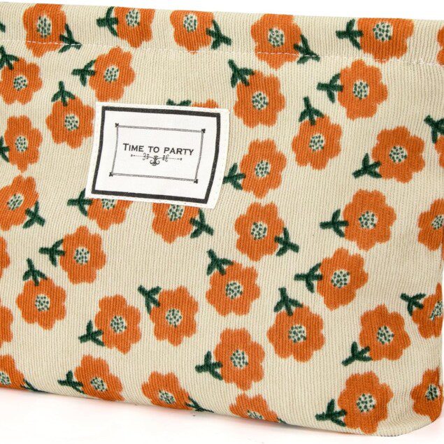 Trousse de toilette voyage : élégante trousse de maquillage en velours côtelé pour femmes et filles, idéale pour organiser vos cosmétiques en toute simplicité