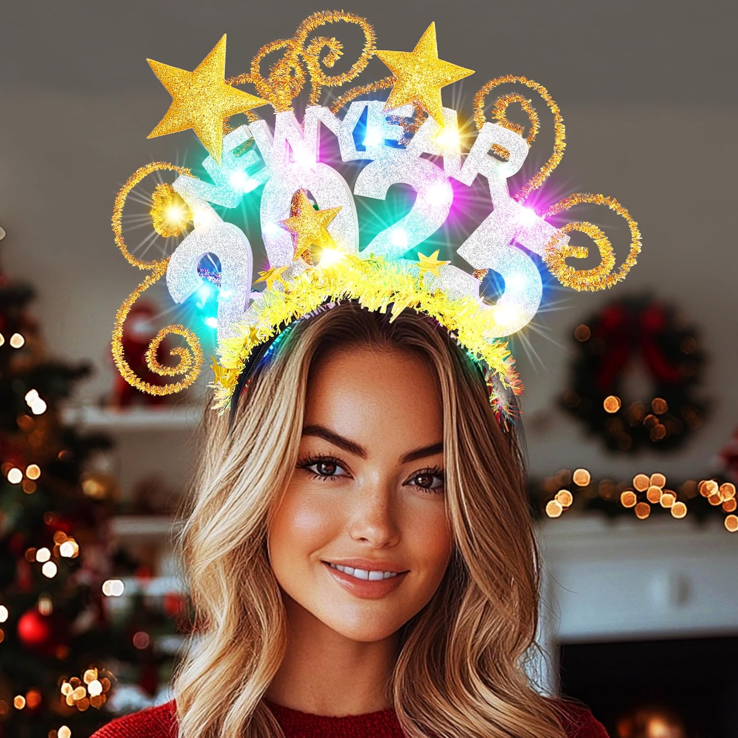 Serre-tête lumineux « Happy New Year » à LED : le bandeau à paillettes idéal pour les femmes qui célèbrent en beauté – Image 4