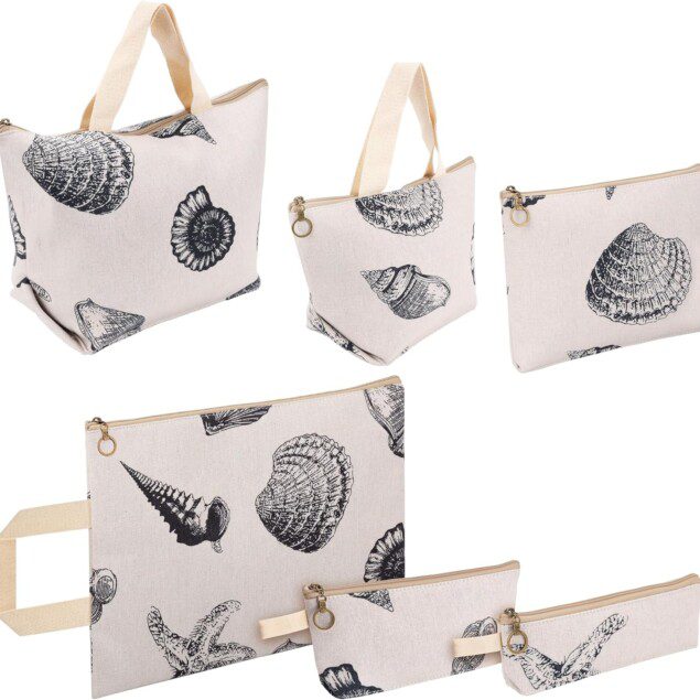 Sac et pochette en coton imprimé : le lot de 6 idéal pour un style chic et pratique