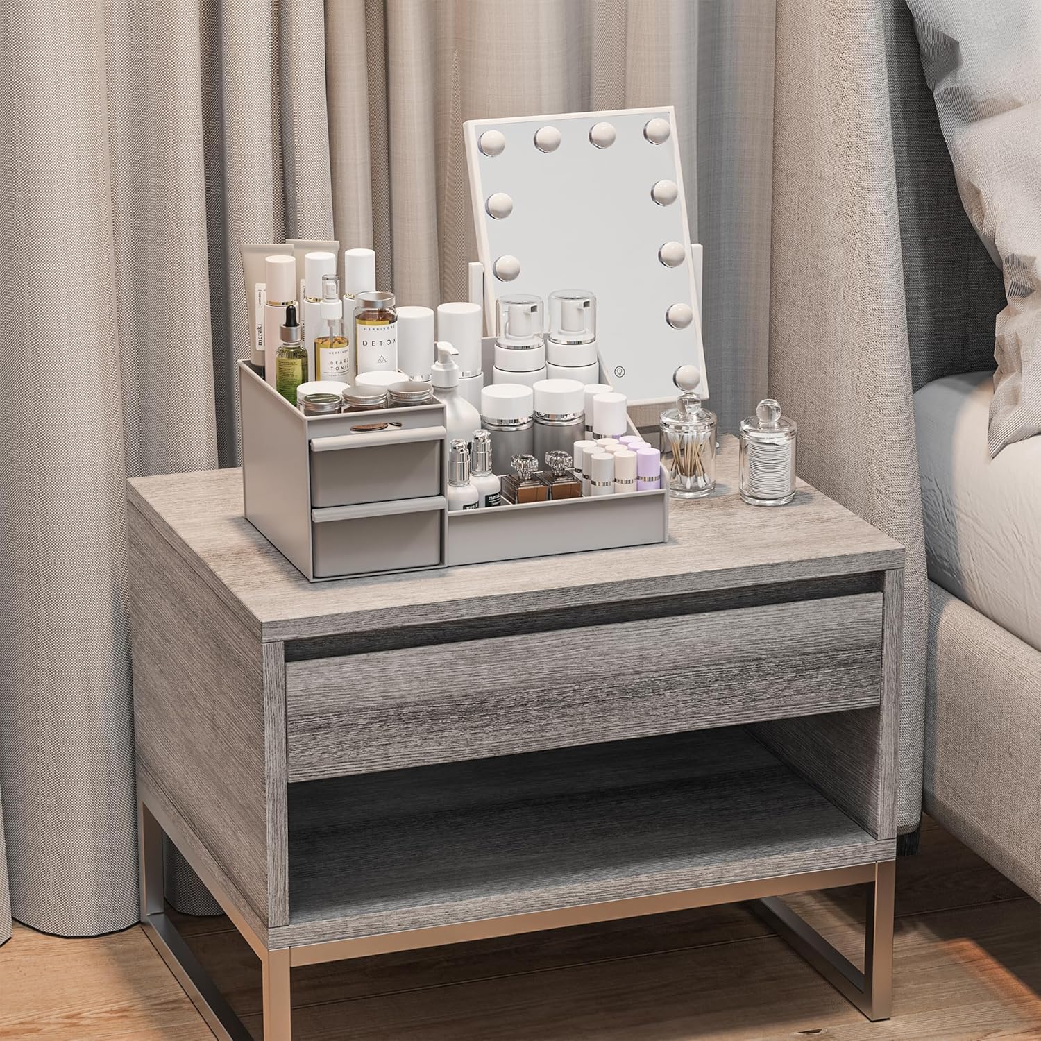 Organisateur de maquillage élégant : rangement idéal pour dresser et salle de bain Grande capacité avec 2 tiroirs pour un rangement efficace de vos produits de beauté – Image 4