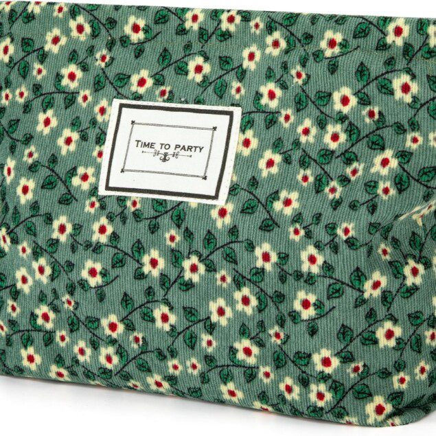 Trousse de toilette voyage : l'élégance florale en velours côtelé pour femmes et filles en déplacement