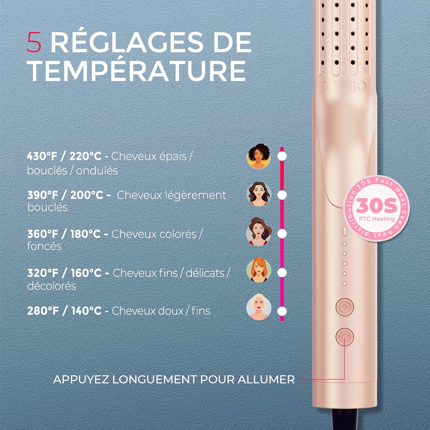 Lisseur boucleur 2 en 1 pour des cheveux lisses et bouclés en un clin d'œil : profitez d'un lissage rapide et de boucles durables – Image 4