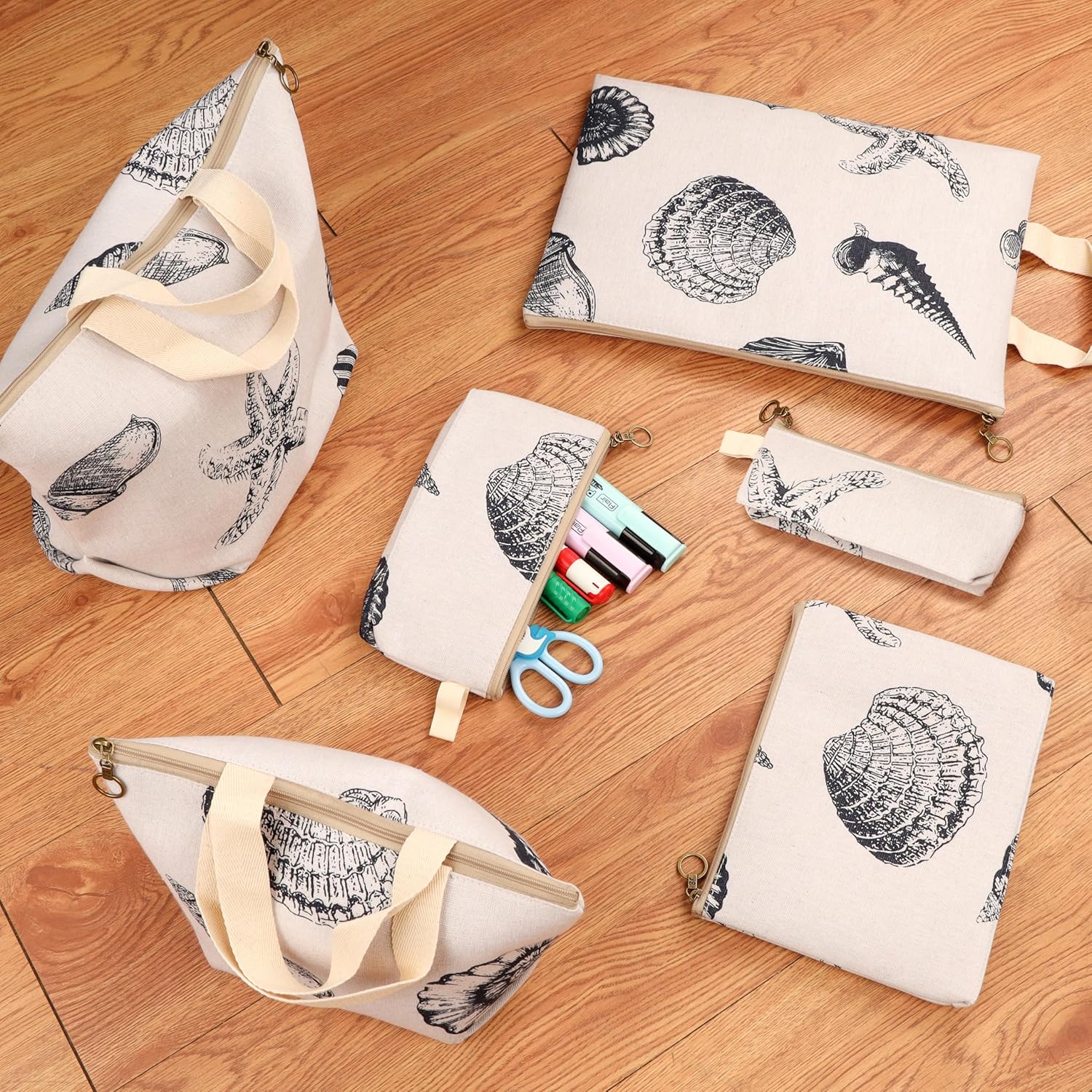 Sac et pochette en coton imprimé : le lot de 6 idéal pour un style chic et pratique – Image 6