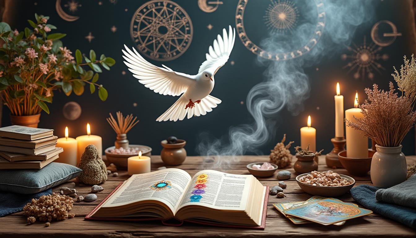 découvrez la signification spirituelle de la colombe, symbole universel de paix, d'amour et messager angélique, apportant sérénité et espoir.