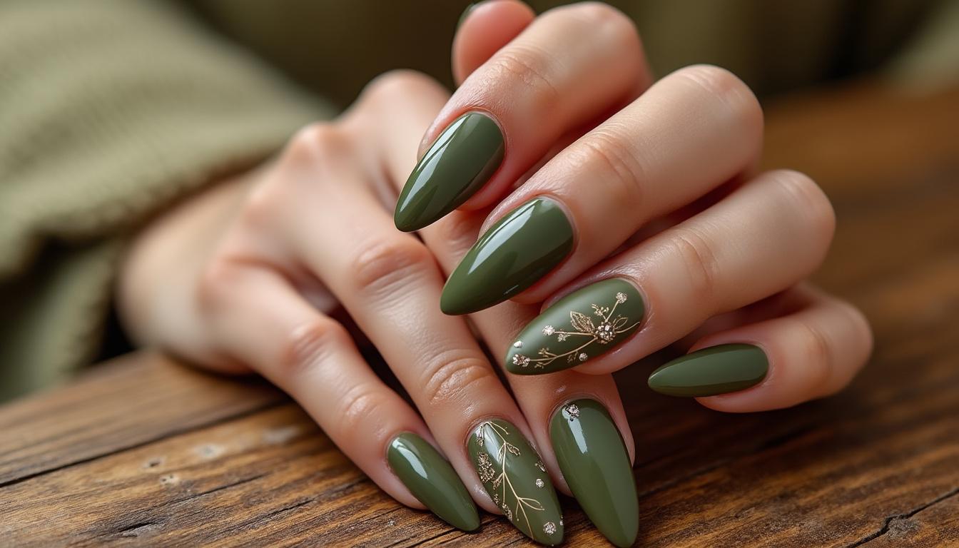 découvrez le nail art en vert kaki, la tendance captivante qui pourrait dominer en 2025. osez ce coloris audacieux et chic pour sublimer vos ongles et affirmer votre style unique.