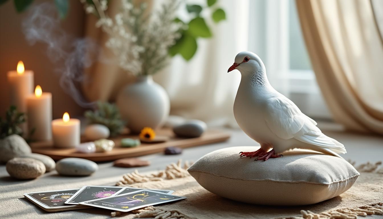 découvrez la signification ésotérique de l'oiseau blanc, symbole de paix, liberté et guidance divine, et explorez son message spirituel profond.