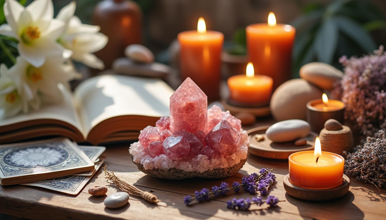 découvrez la signification ésotérique de la rhodocrosite : un cristal puissant associé à l'amour, la guérison émotionnelle et les messages spirituels profonds.