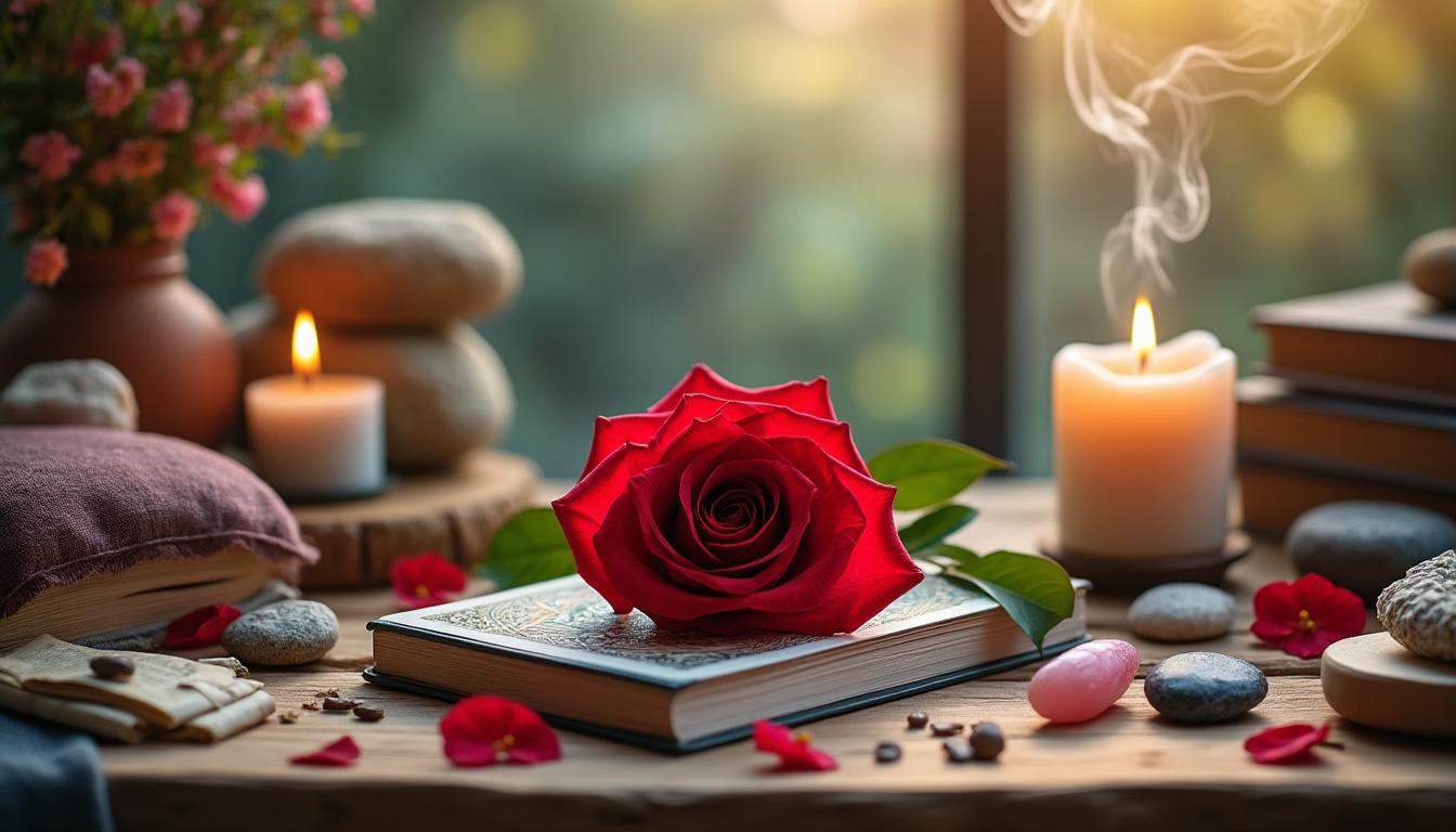 découvrez la signification spirituelle de la rose rouge, symbole de passion, d'amour profond et d'interprétations riches en émotions et spiritualité.