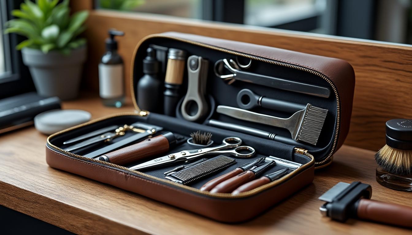 Trousse De Coiffure Organisatrice - Pour Tondeuses, Ciseaux, Accessoires - Nylon, étanche, Portable - Noir