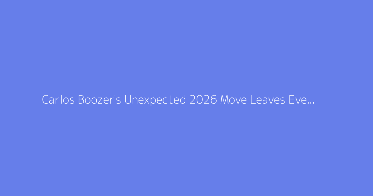 Carlos Boozer's Unexpected 2026 Move Leaves Everyone Shocked