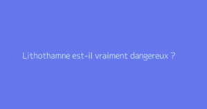 Lithothamne est-il vraiment dangereux ?