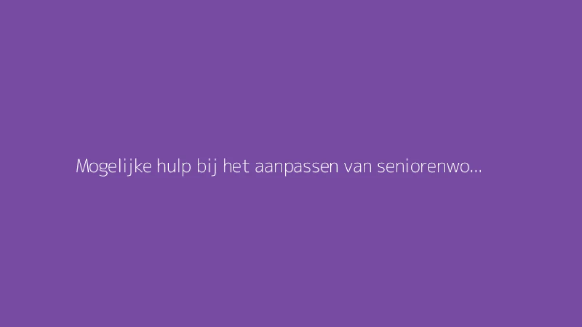 Mogelijke hulp bij het aanpassen van seniorenwoningen: klusgids
