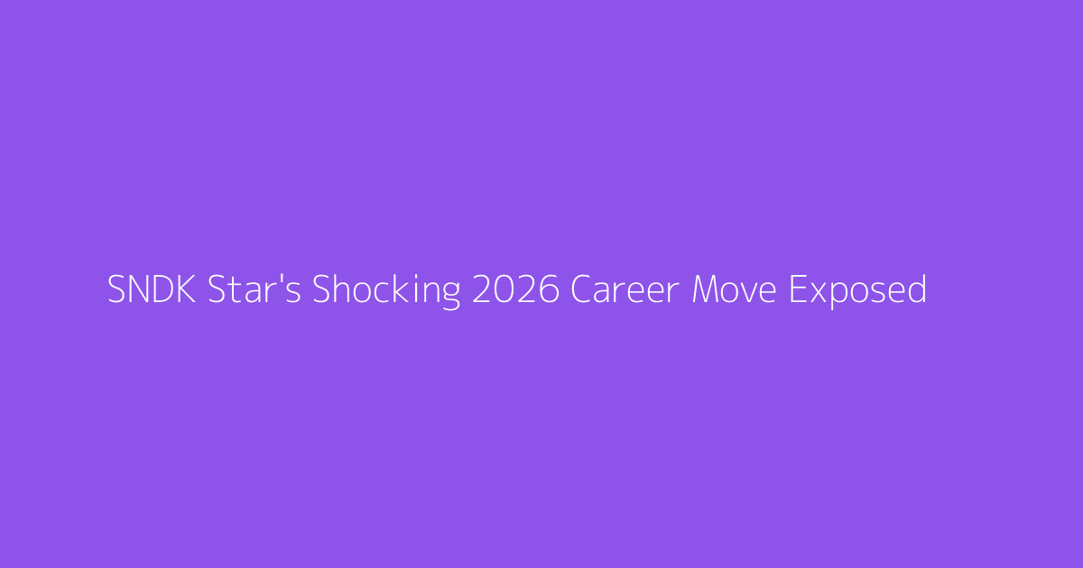 SNDK Star's Shocking 2026 Career Move Exposed