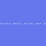 Tout savoir sur ceinture de judo couleur : le guide complet