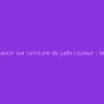 Tout savoir sur ceinture de judo couleur : le guide complet